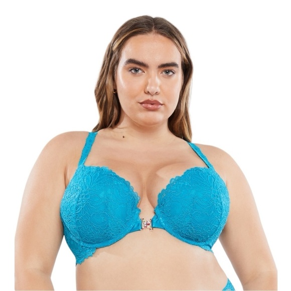 SAVAGE X FENTY ROMANTIC CORDED LACE FRONT-CLOSURE PUSH-UP BRA In Size 40C - Picture 1 of 4